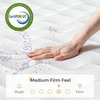 Vesgantti Tight Top 10/12 Inch Innerspring Hybrid Mattress/Bed in a Box, Medium Firm Plush Feel - Memory Foam and Pocket Spring