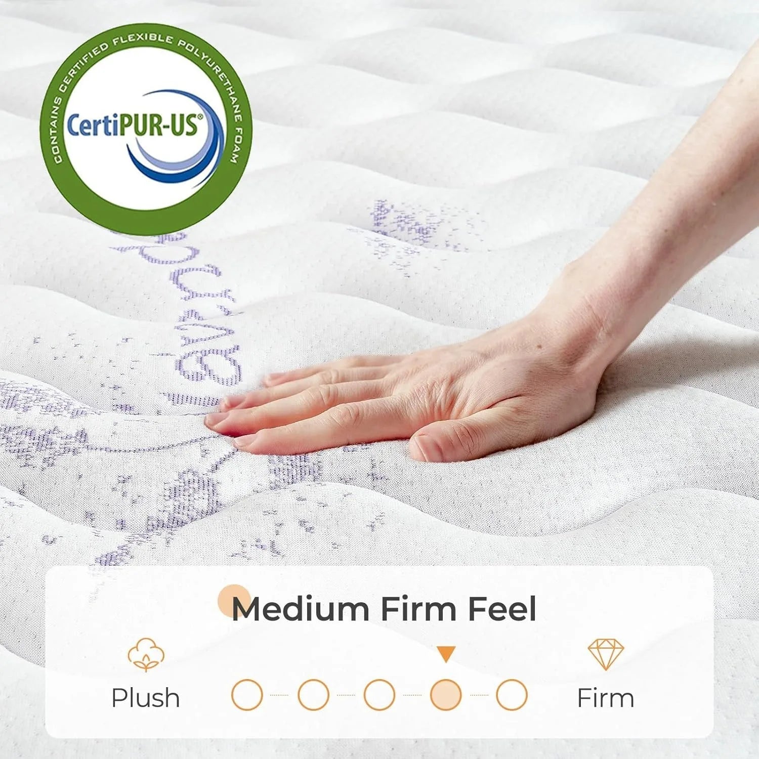 Vesgantti Tight Top 10/12 Inch Innerspring Hybrid Mattress/Bed in a Box, Medium Firm Plush Feel - Memory Foam and Pocket Spring
