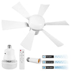 Screw in Ceiling Fan in Light Socket with Remote Ceiling Fan with Light 3 Speeds Dimmable for Bedroom Kitchen Living Room