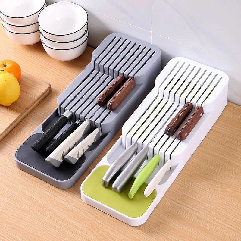 Kitchen Multi-purpose Cutlery Storage Tray Knife Holder Fork Spoon Classification Organizer Drawer Categorized Storage Boxes