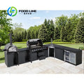 Customizable Outdoor Kitchen BBQ Island L-Shaped Full Kitchen Cabinets With Bar Natural Gas Full-Size Adjustable Height