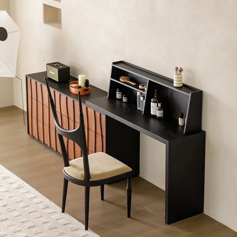 Versatile Folding Large Drawers Vanity Tables Storage Black Storage Unique Cabinet Dressers Makeup Luxury House Furniture Home