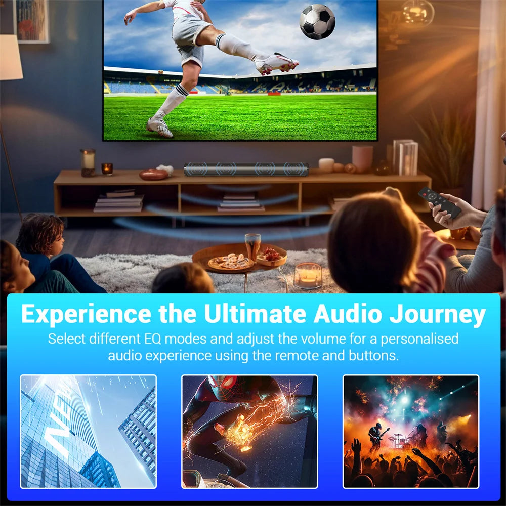 Sound Bar TV Speaker with Wireless Subwoofer - Bluetooth Home Theater