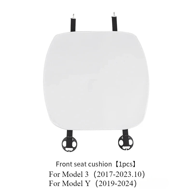 Seat Cover Cushion for Tesla Model 3 Y Flannel White Seat Protection Mat Anti-dirty Non-slip Cushion Car Interior Accessories