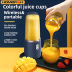 HOMEFISH 2PCS Juice Extractor Juice Cup Portable Rechargeable Small Juice Cup Home and Outdoor Multifunctional Juice Mixing