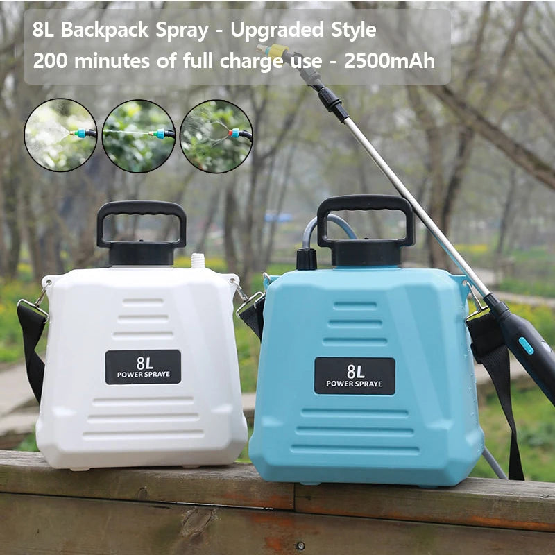High-Pressure Agricultural Sprayer Lithium Battery 8L Backpack Pesticide Sprayer New Disinfection Irrigation Electric Sprayer
