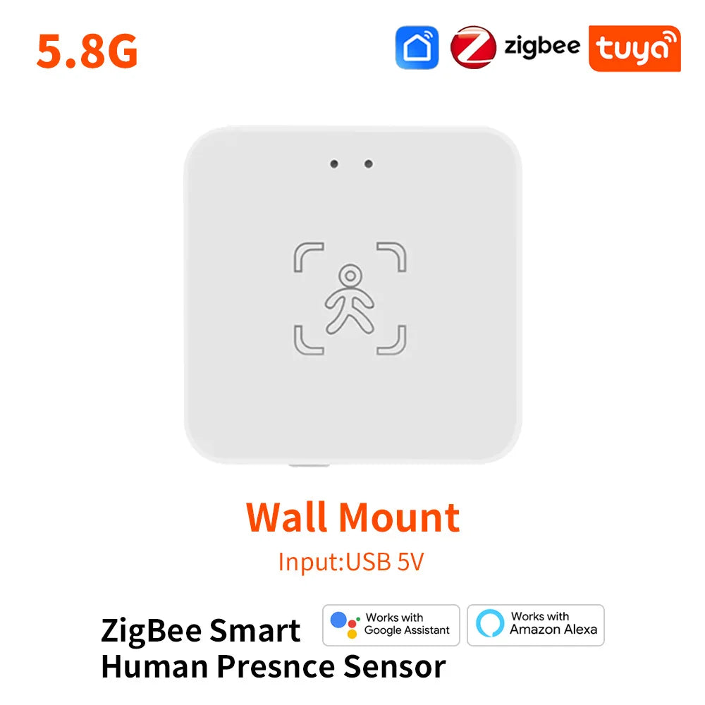 Tuya 24G ZigBee /Wifi MmWave Human Presence Sensor Smart Human Body PIR Sensor Radar Detector With Luminance/Distance Detection
