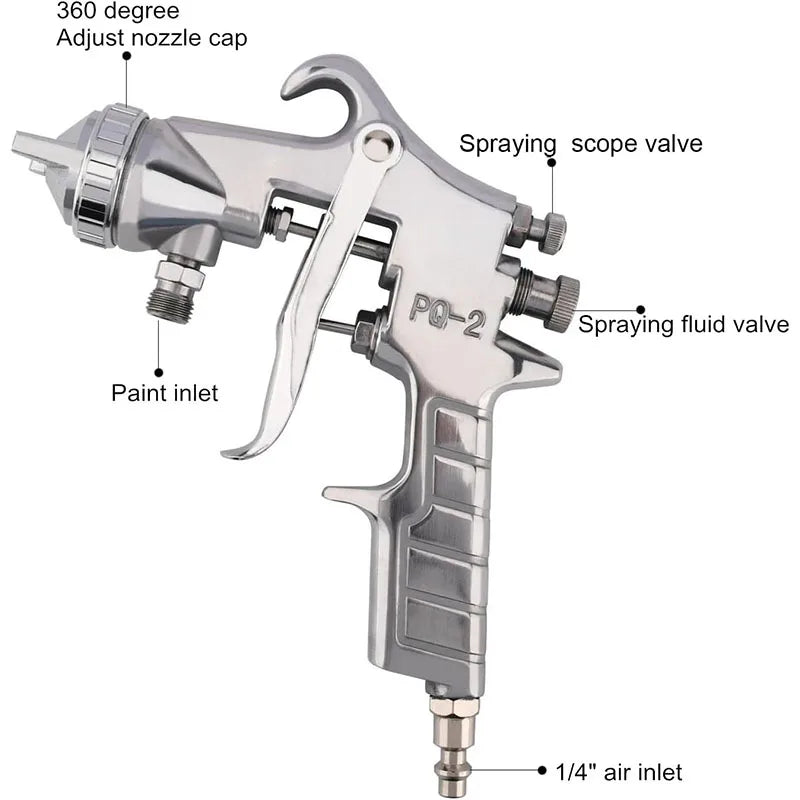 Professional Paint Spary Gun High Pressure Siphon Feed Spray Gun With 1000cc Cup Nozzle Tip Size 1.8mm For Automotive Household