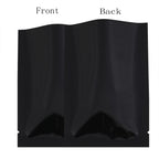 Reusable Metallic Mylar Organizer Bags, Open Top Pouches, Vacuum Heat Seal, Smell Proof Packaging Bags, Glossy Black