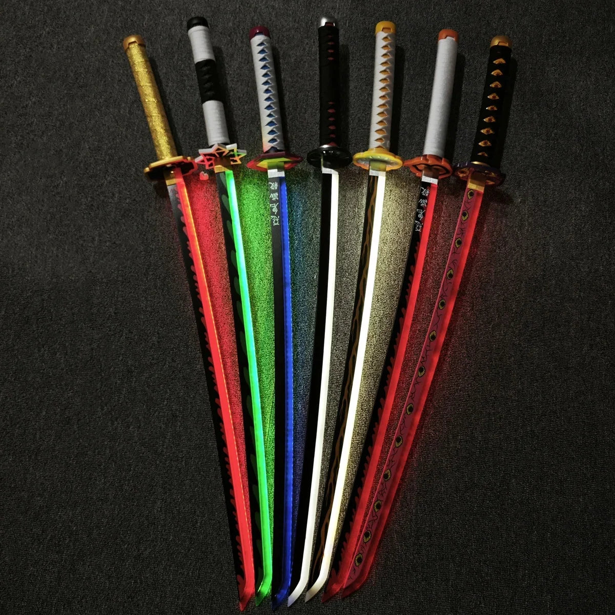 104cm Demon Slayer Bright Katana LED Light Sword Kimetsu No Yaiba Anime Cosplay Prop Real Size Japanese Katana Samurai Sabre