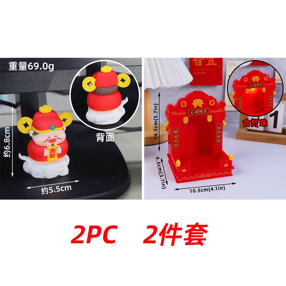 Chinese mini Fairy Ornaments Guanyin Desktop God of Wealth Mascot Crafts Buddha Shrine Entrance Decoration Car Ornaments