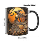 1pcs Witch Coffee Mug 350ml Ceramic Coffee Cup Water Cups Summer Winter Drinkware Birthday Gifts Halloween Gift For Women Men