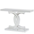 Tribesigns Gold Entryway Table, Modern 39-Inch Console Faux Marble Narrow Wood Sofa with Geometric Metal Legs