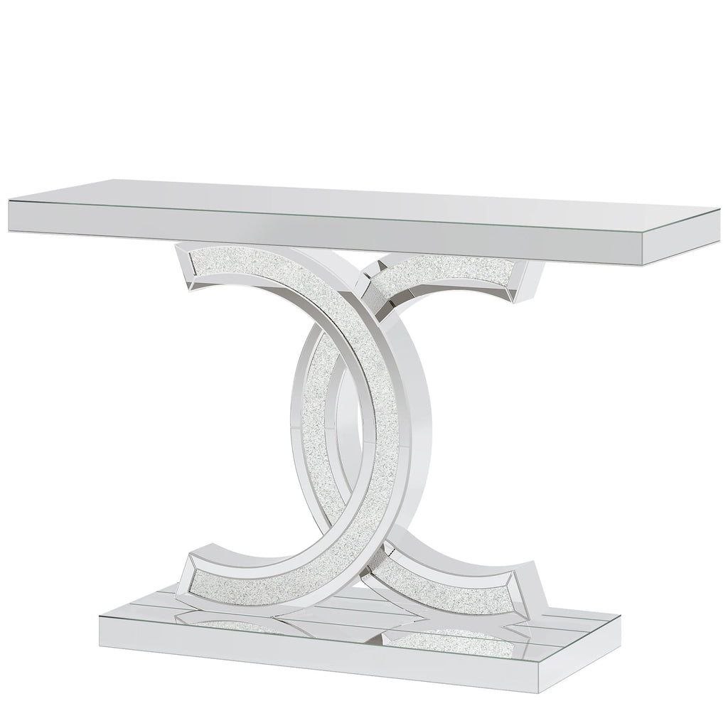 Tribesigns Gold Entryway Table, Modern 39-Inch Console Faux Marble Narrow Wood Sofa with Geometric Metal Legs