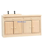 Q0KB Miniature Wooden Kitchen Sink Cabinet 1/12 Dollhouses Craft Project Scene Decors