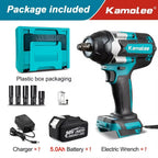Kamolee 1800 N.M high torque wireless charging impact wrench 1/2inch brushless electric wrench compatible with Makita18V battery