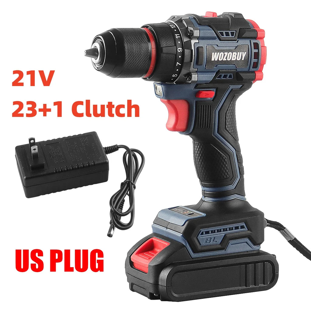 16.8V/21V Cordless Drill ,10MM 3/8'' Keyless Chuck,1.3Ah Li-Ion Battery,2 Variable Speed for assembling, repairing and DIY