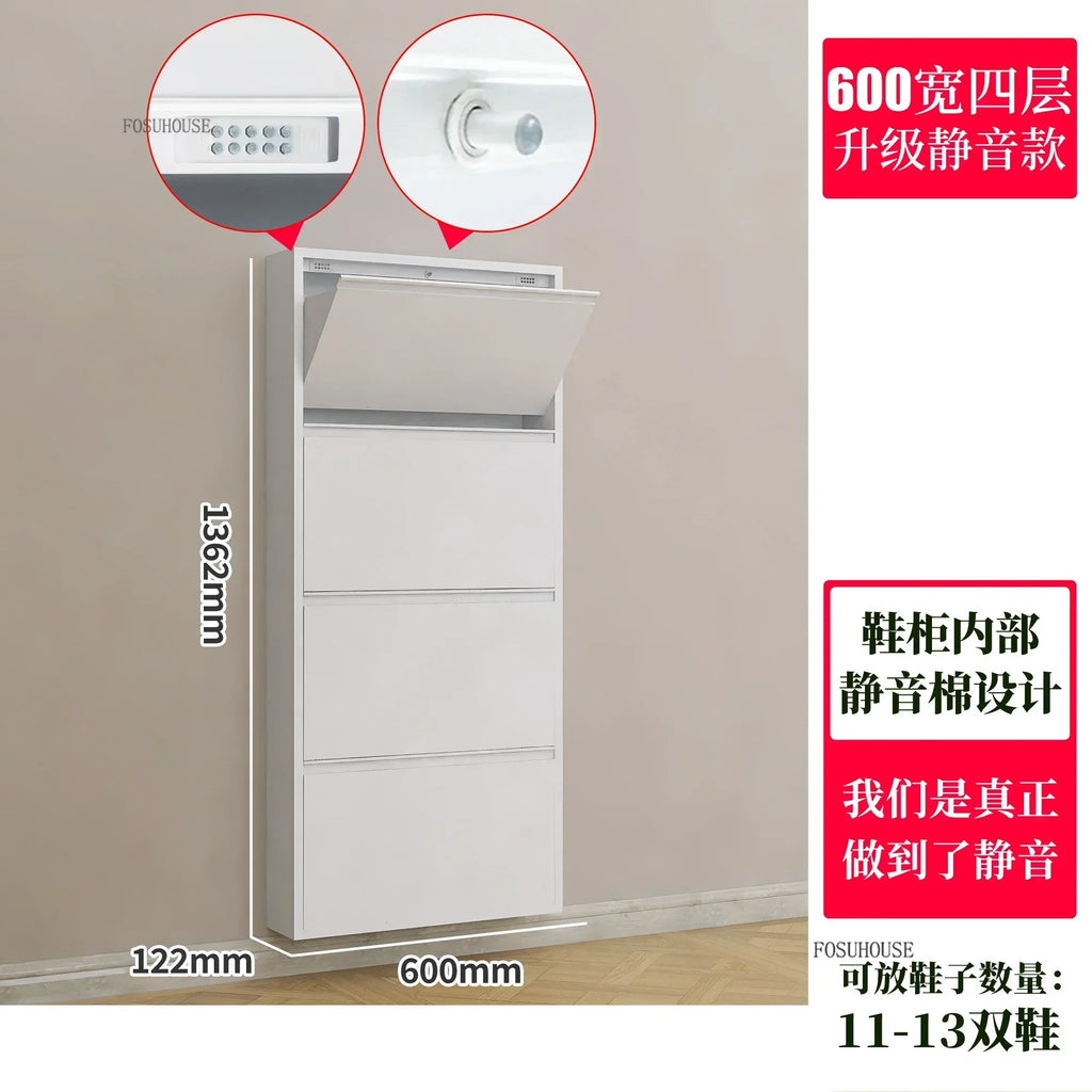 Narrow Shoe Rack Home Aesthetic Living Room Furniture Tilted Vertical Wooden Storage Hallway Shoe Cabinets n