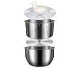 Salad Spinner Drainer Spin Dryer Washer Dehydrator Dewatering Washing Machine Fruit Vegetable Cleaner Tool Stainless Steel