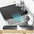 Kitchen Silicone Drain Mat with Built-in Drainage Design Easy to Clean Suitable for Countertops Sinks Refrigerators