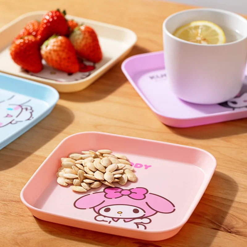 Hello Kitty Kuromi Bone Dish  Cartoon-themed Household Bone Dish, Fruit Plate, Living Room Trash Dish