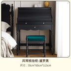 French retro roller shutter dresser medium antique solid wood makeup table storage integrated bedroom