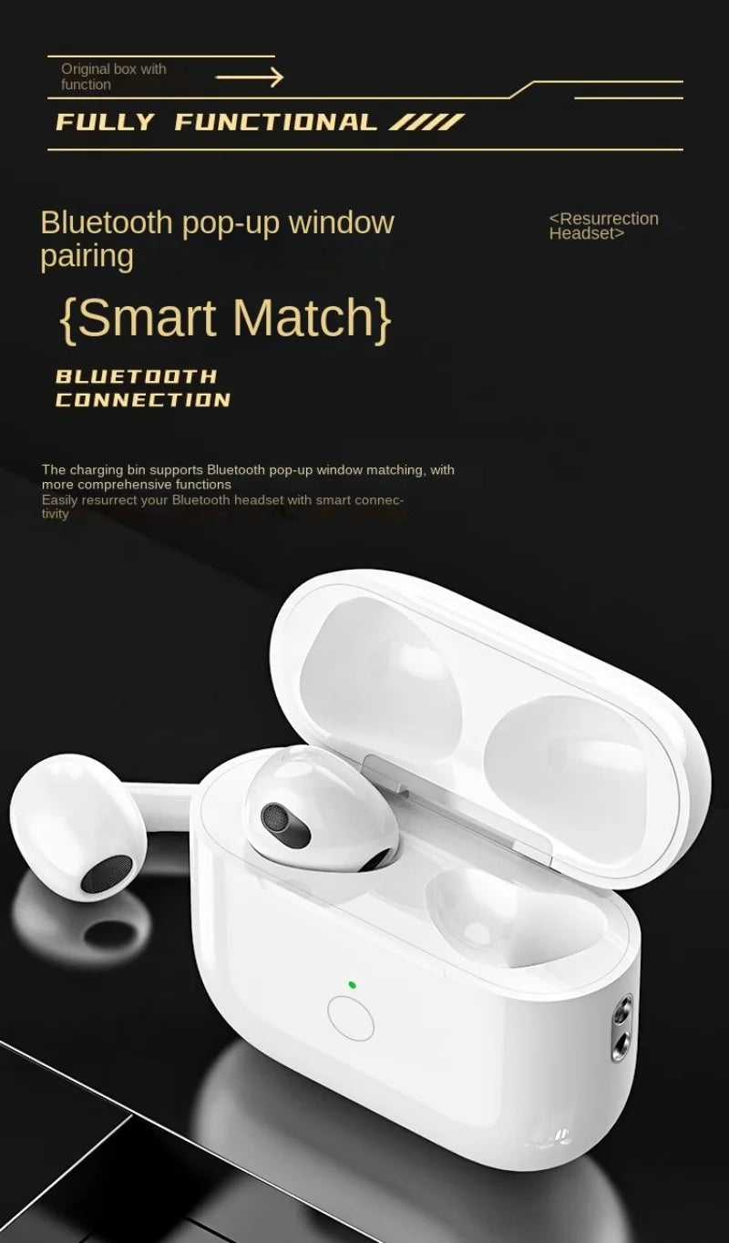 Wireless Charging Case Bluetooth Pairing Sync Button For AirPods Pro 1st & 2nd - 680mAh Air 3st 4 Gen Fast Charger Box No Earbud