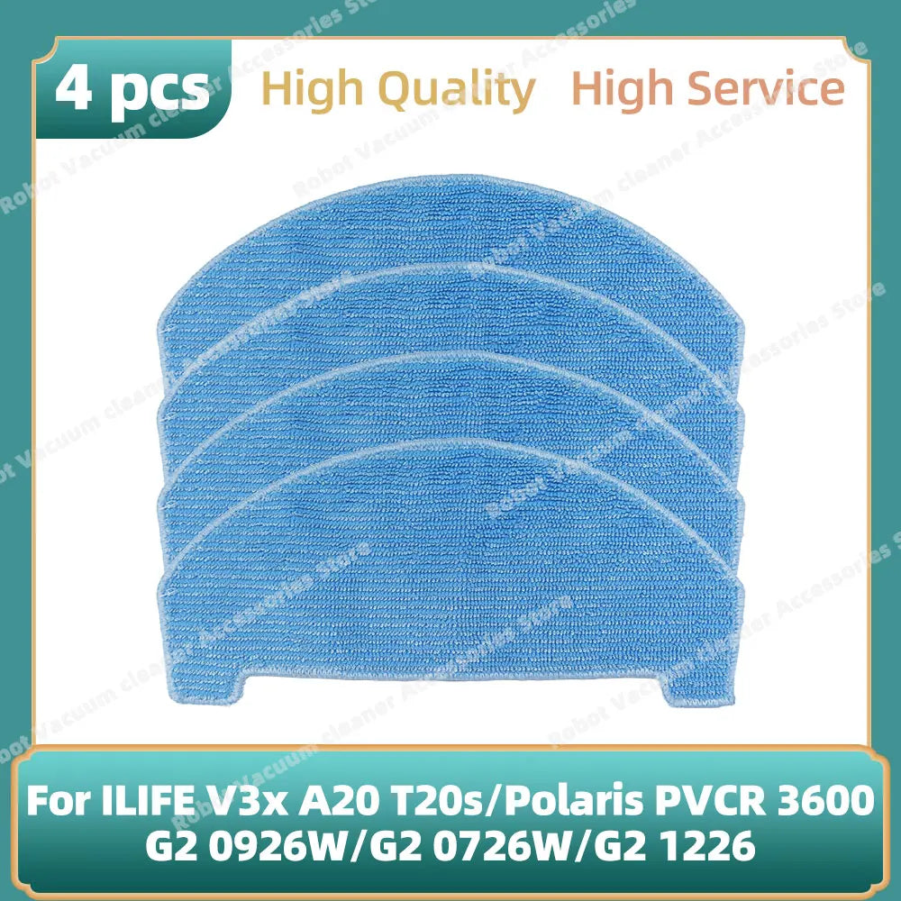 Compatible For ILIFE V3x, A20, T20s / Polaris PVCR 3600 / G2 0926W / G2 0726W / G2 1226 Side Brush Hepa Filter Mop Cloth Parts