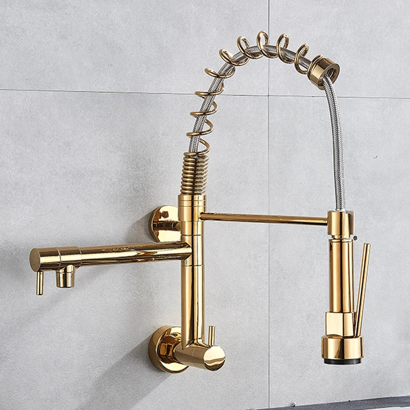 Only Cold Water  In-Wall Spring Kitchen Faucet Hand-Held Nozzle Kitchen Faucet Balcony Basin 360 Degree Rotating Kitchen Tap