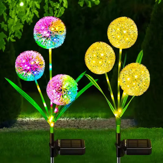 Solar LED Dandelion Lights Outdoor Waterproof LED Lamps dandelions solar garden light Backyard Lawn Landscape Decoration