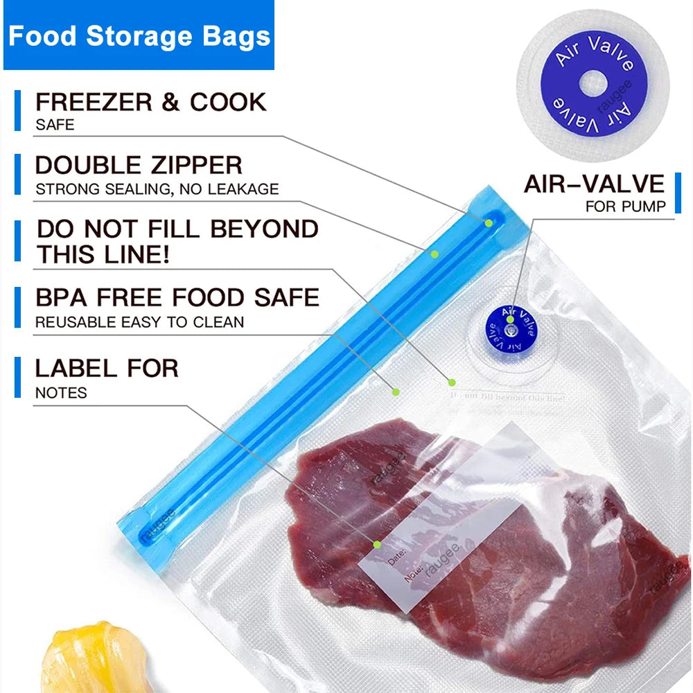 Vacuum Bags Reusable Food Vacuum Packaging Bags 10pcs Vacuum Sealing Storage Bags for Food Air Valve Bag Food Fresh Keeping Bags