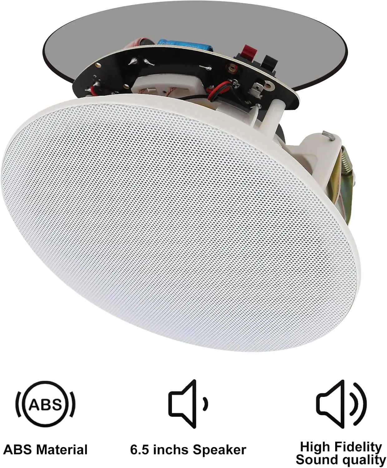Herdio 4PCS In Ceiling Speakers 6.5'' 600 Watts Flush Mount Passive Wired Speakers For Home Bathroom Kitchen Living Room Office