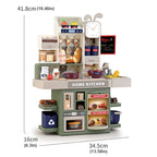 Children's Kitchen Set Simulation Cooking Toy with Spray Steam and Lights for Pretend Play Kids Play