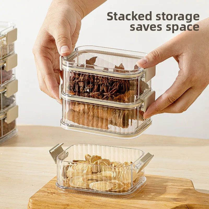 Kitchen Transparent Sealed Stacking Kitchen Storage Boxs Large Capacity Food Storage Box Kitchens Organizers Kitchen Accessories