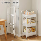 Foldable storage rack Small cart storage rack Multi story floor storage rack Kitchen snack rack Toilet mobile storage rack
