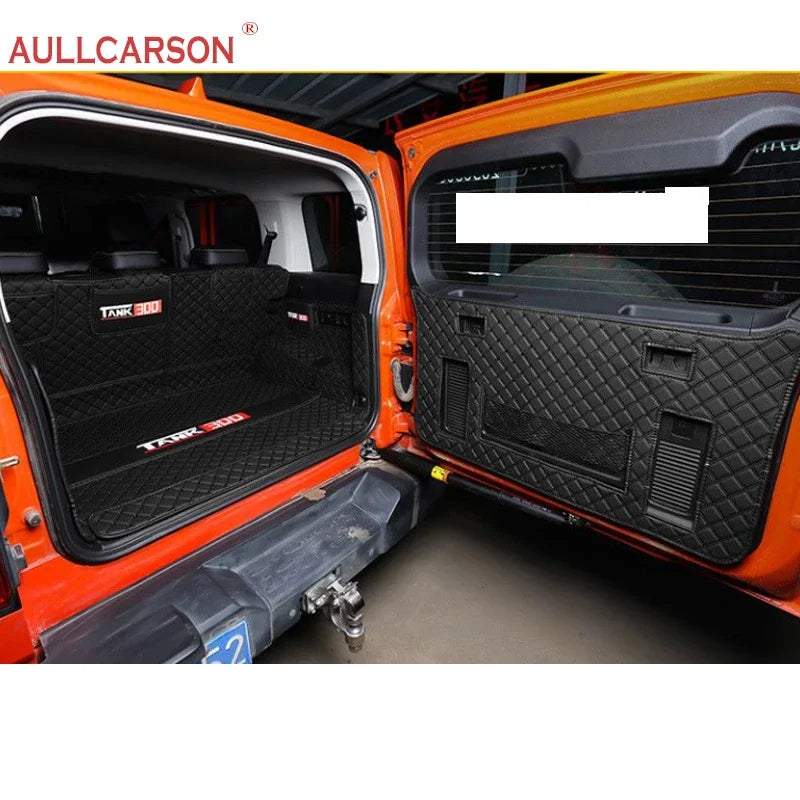 For GWM Tank 300 2023 2024 Custom Trunk Mats Leather Durable Cargo Liner Boot Carpets Interior Cover Car Accessories