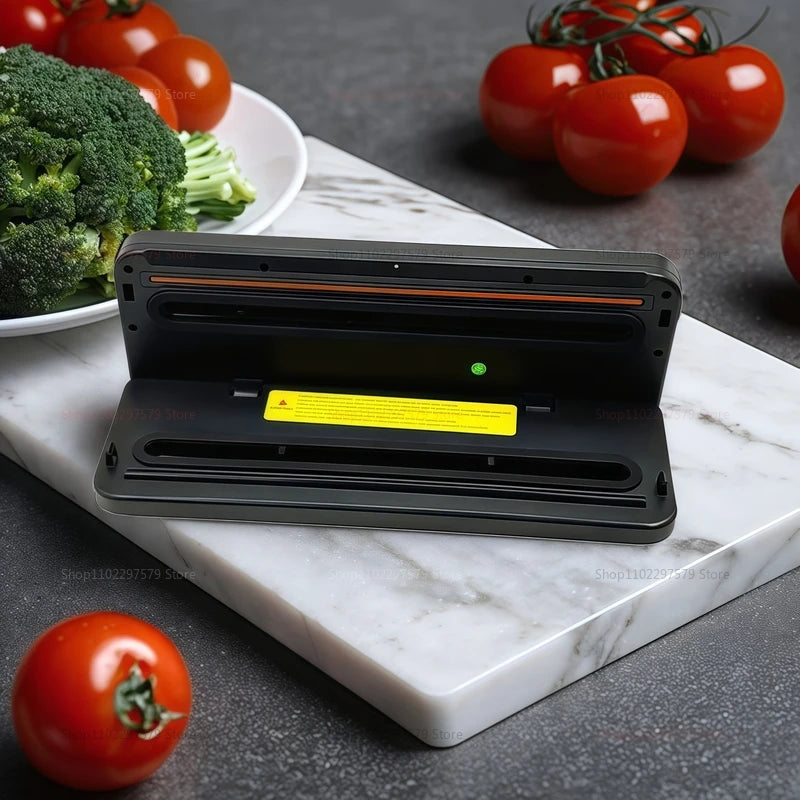 Electric Vacuum Sealer with Built-in Cutter for Food Storage Touch Button Dry/Wet Food Packaging Machine Vacuum ier device