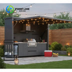 Customized Outdoor Barbecue Grill Kitchen Container Insulated Modular DIY Kitchens with Stone Marble Countertop