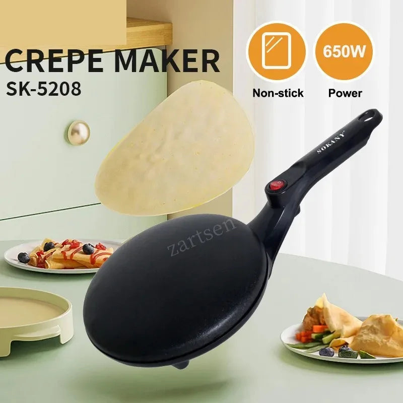 220V Electric Crepe Maker Spring Rolls Pancake Machine Non-Stick Griddle Baking Pan Cake Pizza Maker Light Food BBQ Frying Pan
