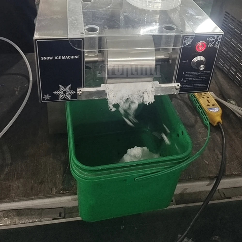 120KG/24H Korean Snowflake Ice Machine Small Snow Continuous Cooled Milk Mango Bingsu Shaver Smoothie Crusher 110V 220V