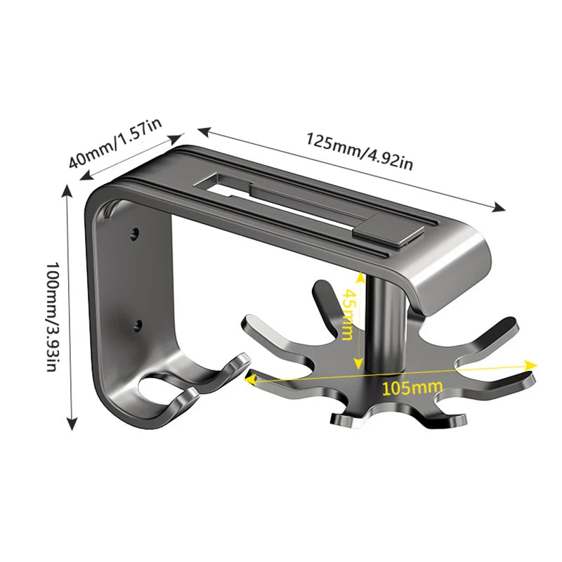 Kitchen Swivel Hook 360 Rotatable Self-Adhesive Hooks Kitchen Hooks For Utensils Wall Mount Hanger With 10 Hooks No Drilling