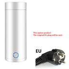 EU Plug Mini Portable Electrothermal Cup 400ML Travel Electric Kettle Heating Water Insulation Integrated Teapot Travel Thermos