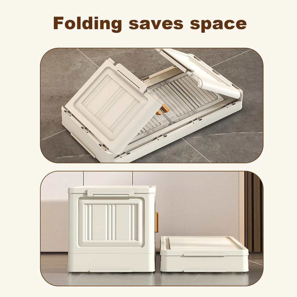 Plastic Folding Storage Cabinet, Multi-Shelf Organizer for Bedroom & Living Room, Compact Household Storage Cabinet