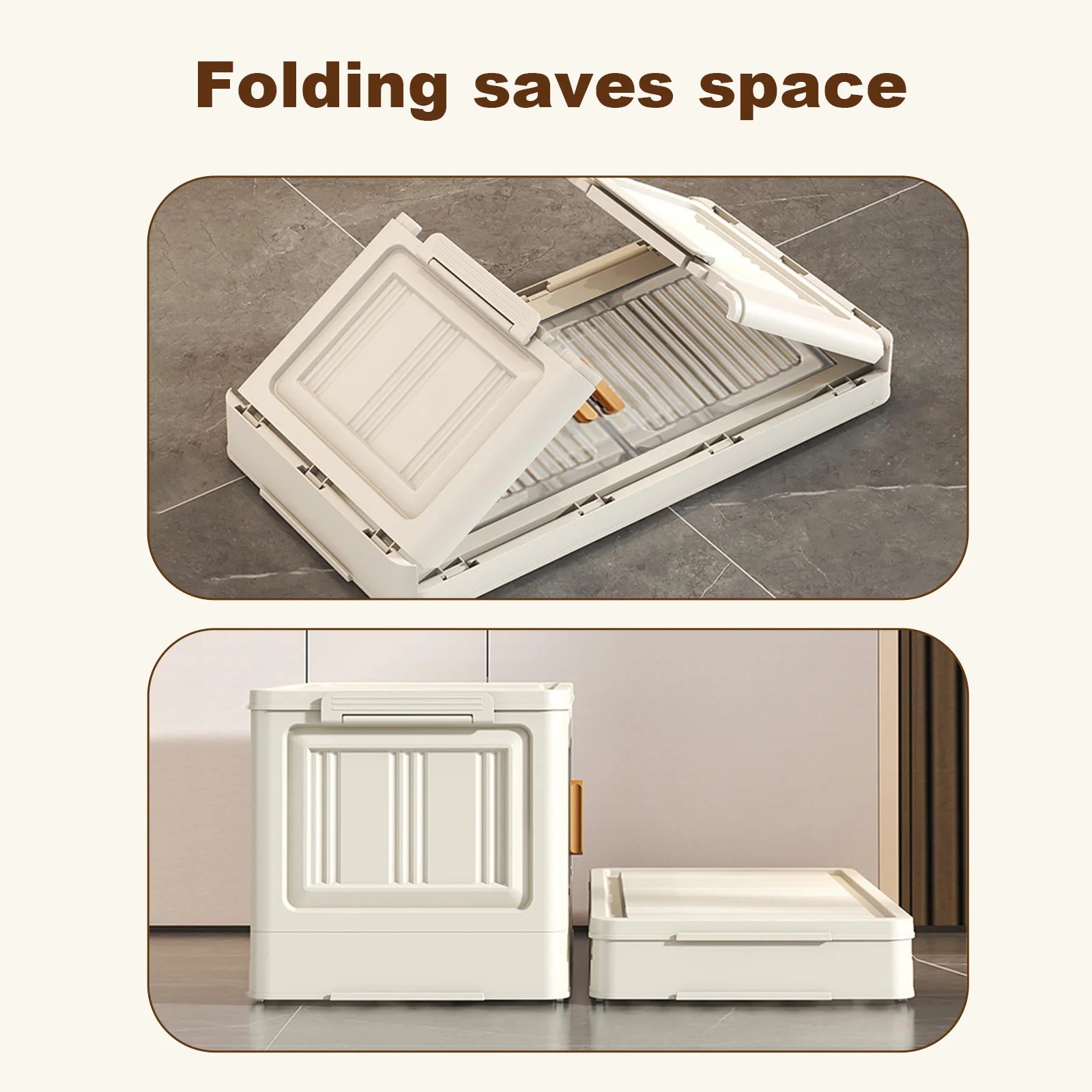 Plastic Folding Storage Cabinet, Multi-Shelf Organizer for Bedroom & Living Room, Compact Household Storage Cabinet
