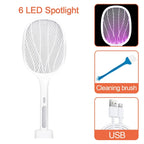 10LED Trap Mosquito Killer Lamp Electric Flies Swatter USB Rechargeable Summer Mosquito Trap Racket Anti Insect Bug Zapper 3000V