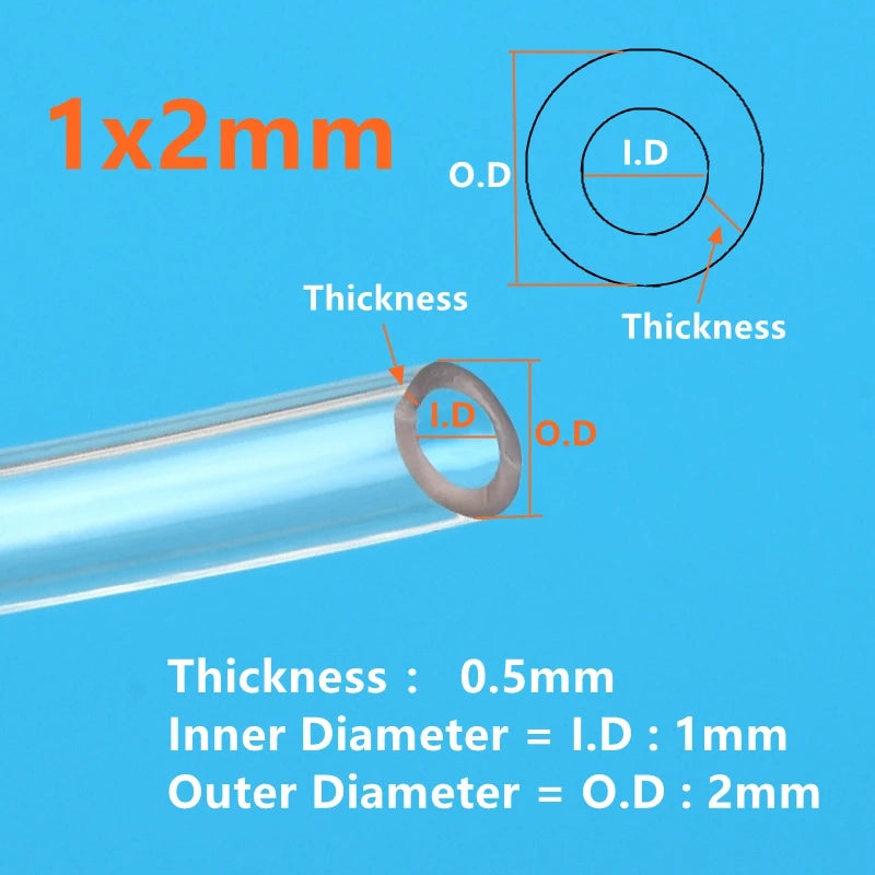 1/5/10M Food Grade Transparent Silicone Rubber Hose ID 0.3 0.5 0.7 0.8 1 1.2 1.5 1.6 1.8 2 2.5mm Flexible Nontoxic Silicone Tube