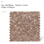 Luxury Metal Stainless Steel Wall Mosaic 3D Bathroom Mosaic Tile Aluminum Hexagon Mosaic Background Wall Sticker Self-adhesive
