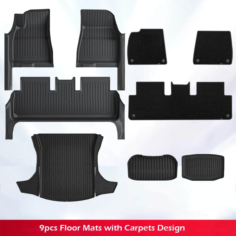 TPE Floor Mat with Door Sill Protector for Tesla Model 3 Highland Floor Trunk Mats Cargo Liner for Model 3 2025 2024 Accessories