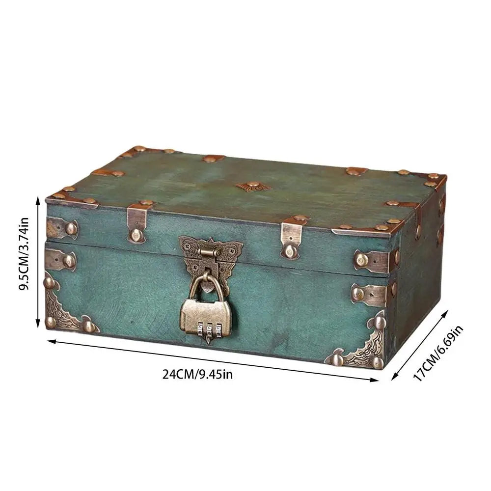 Retro Storage Box Jewelry Wood Wooden Lock Catch Organizers Vintage Gifts Container Sundries Organizer Storage Boxes