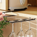 HeMu Kitchen storage rack under the cabinet without punching upside down goblet rack hanging red wine glass multifunctional rack